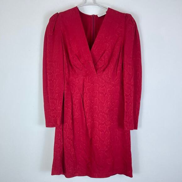 SANDRO Red Short python-effect jacquard dress snake print Size 36 - Picture 4 of 11